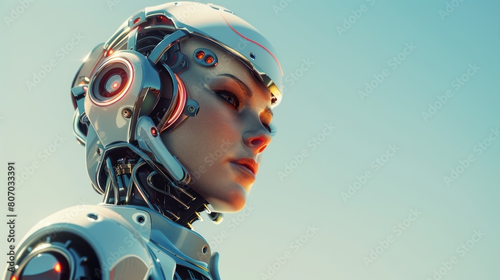 Close-up portrait of a futuristic woman Close-up portrait of a futuristic woman