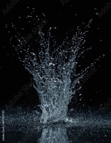 water splash isolated on black