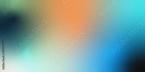 Abstract Noisy color gradient background with purple blue red white orange beige design. Grainy gradient background noise texture effect. Noise texture banner poster header design. photo