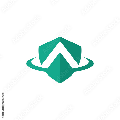 letter A shield simple sleek creative geometric modern logo design vector