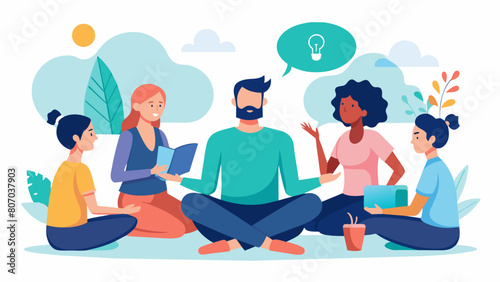 A team at a company retreat participating in a mindful communication exercise where they share their thoughts and feelings in a safe and respectful.