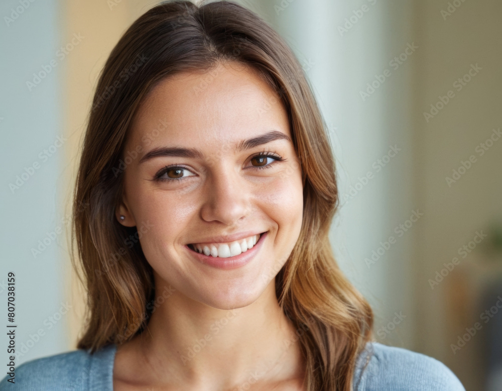 Young woman smiling at camera, portrait. Young woman smiling at camera, portrait.