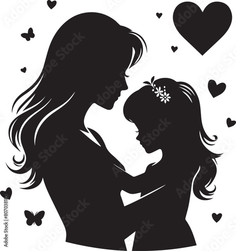 Mother and child silhouette. Mother's Day concept