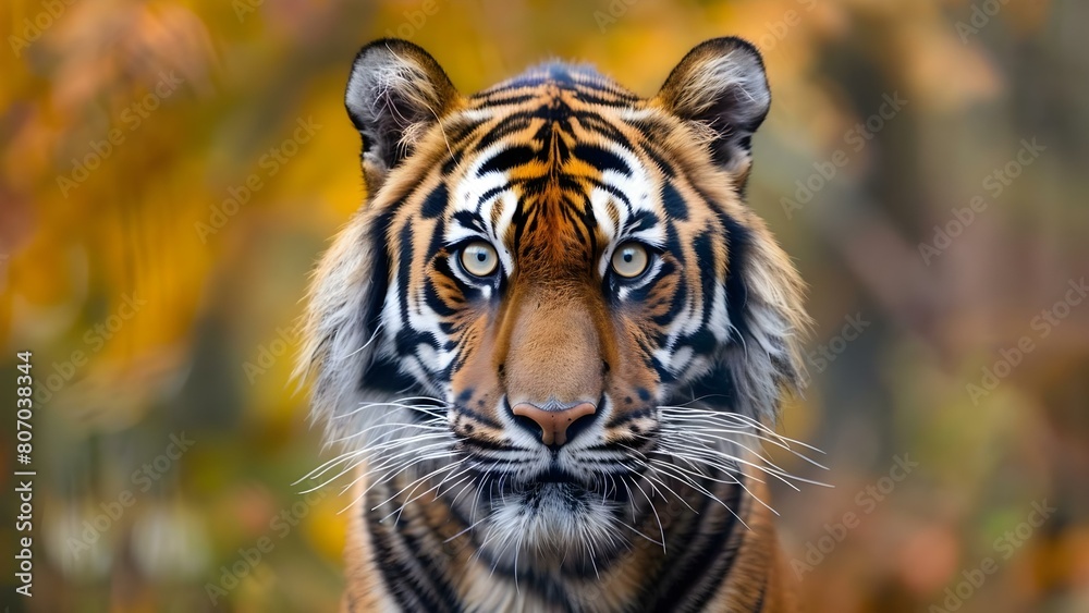 Majestic Tiger Head Closeup with Vibrant Colors and Wide Eyes - Wallpaper. Concept Animal Portraits, Wildlife Photography, Tiger Closeup, Vibrant Colors, Wallpaper Majestic Tiger Head Closeup with Vibrant Colors and Wide Eyes - Wallpaper. Concept Animal Portraits, Wildlife Photography, Tiger Closeup, Vibrant Colors, Wallpaper