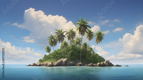 picture of a palm-treed island