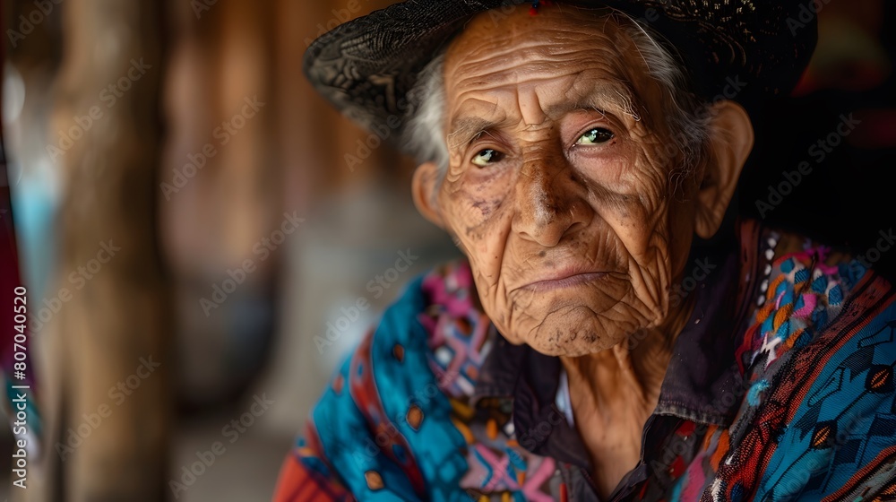 An elderly man in traditional clothing. 