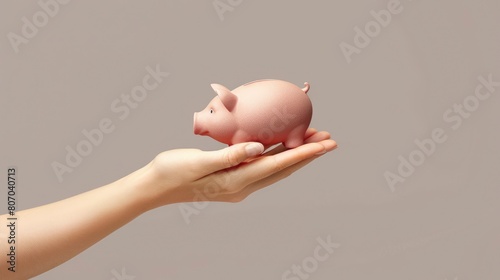 A Woman'S Hand Holds A Piggy Bank, Symbolizing Saving Money And Wealth, Background HD For Designer 