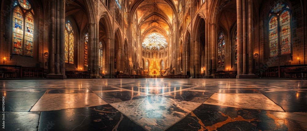 Obraz premium Capture a majestic cathedral with a warped