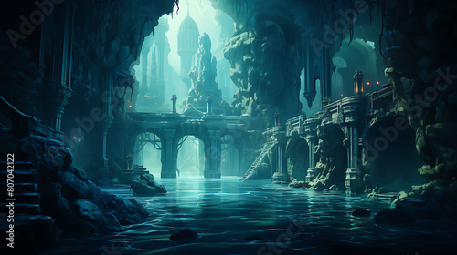 Underwater Caves: Imagine exploring hidden chambers beneath the sea. photo