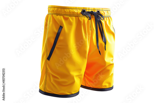 Yellow boys swim trunk isolated on transparent background