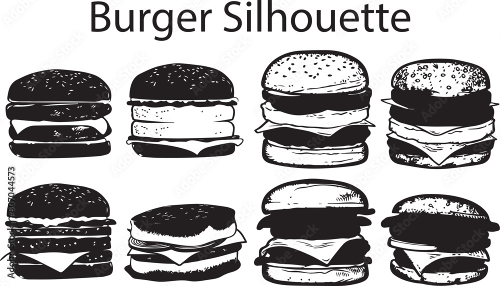 Burger Black and White vector Design Burger Black and White vector Design