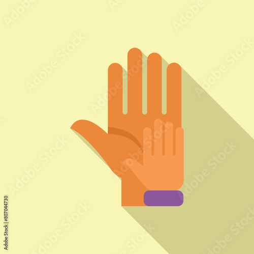 Volunteer hand support icon flat vector. Care person. Work manager