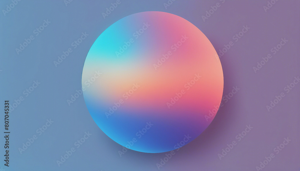 Gradient sphere circle blue, pink grainy background abstract geometric shape noise texture poster banner Gradient sphere circle blue, pink grainy background abstract geometric shape noise texture poster banner