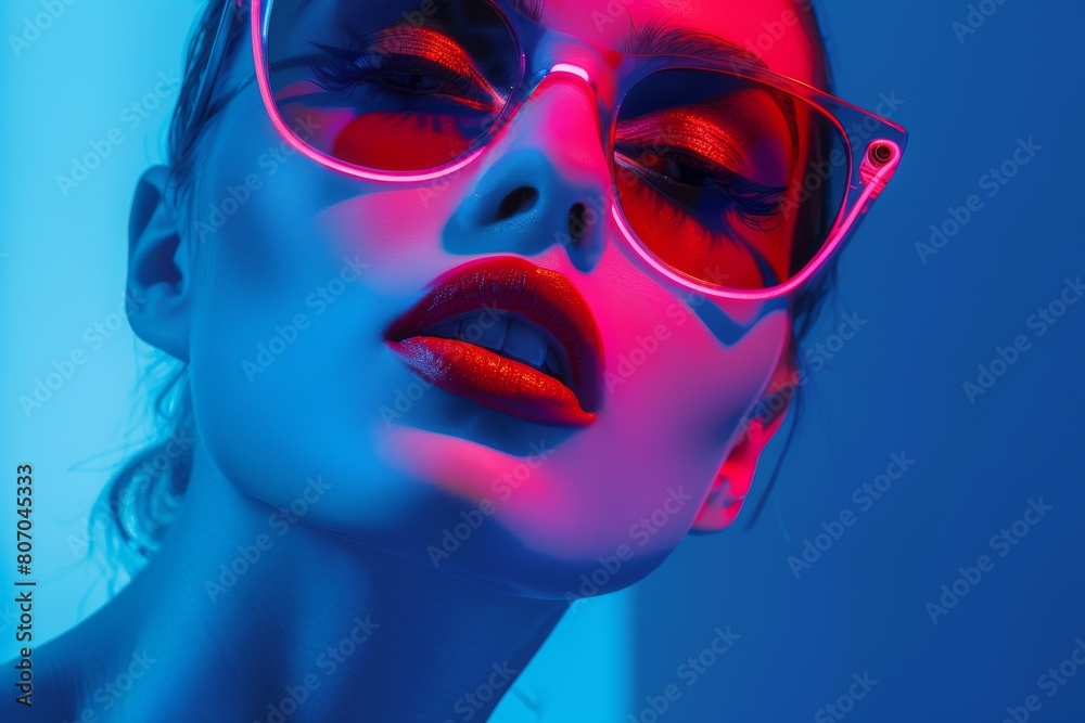 beauty woman portrait neon light beauty woman portrait neon light
