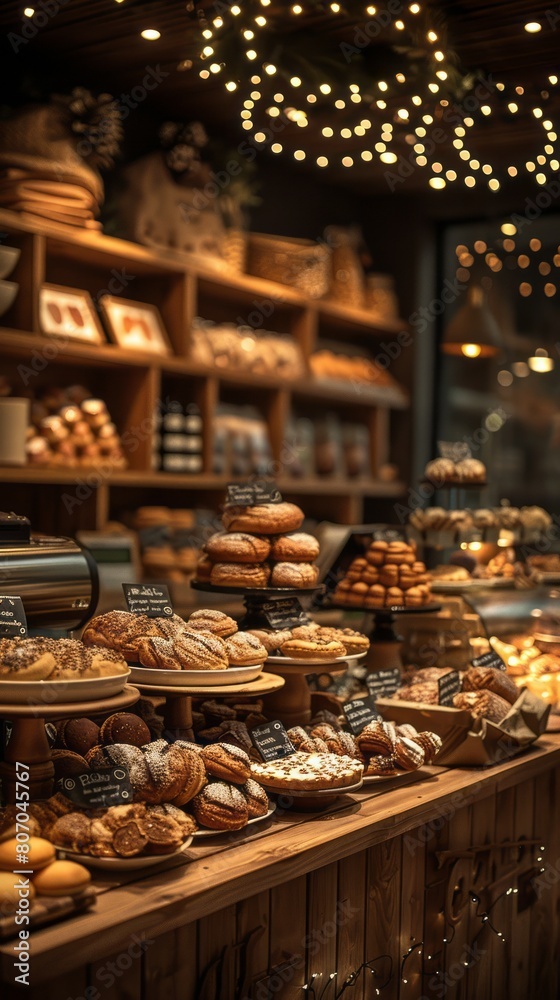 Artisan Bakery Shop Interior Defocused Blurred Background