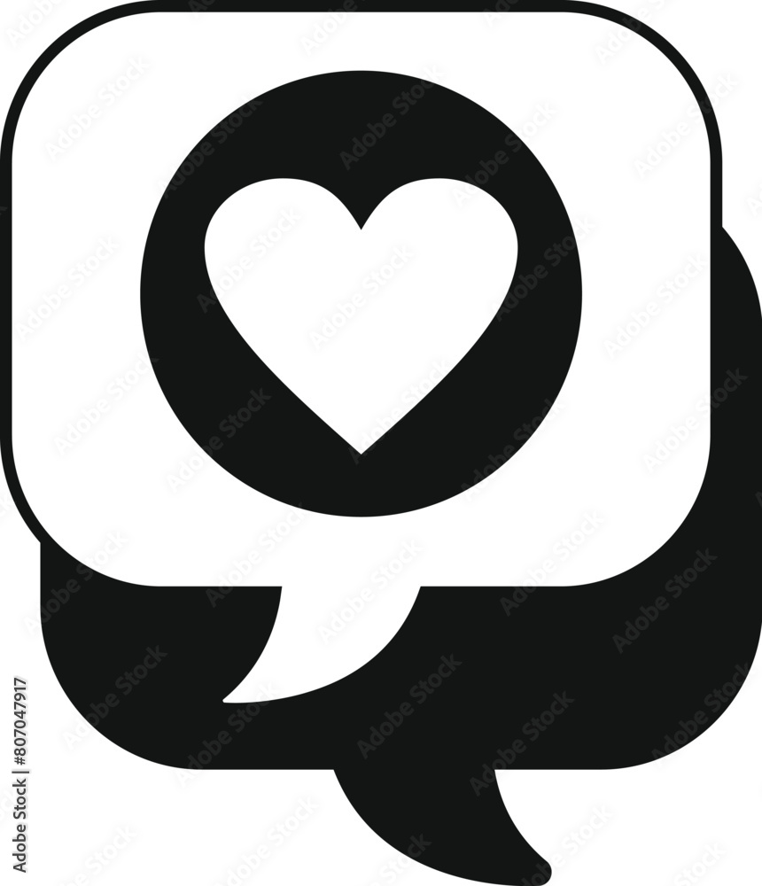 Lovely chat icon simple vector. Love message. Online social speech Lovely chat icon simple vector. Love message. Online social speech