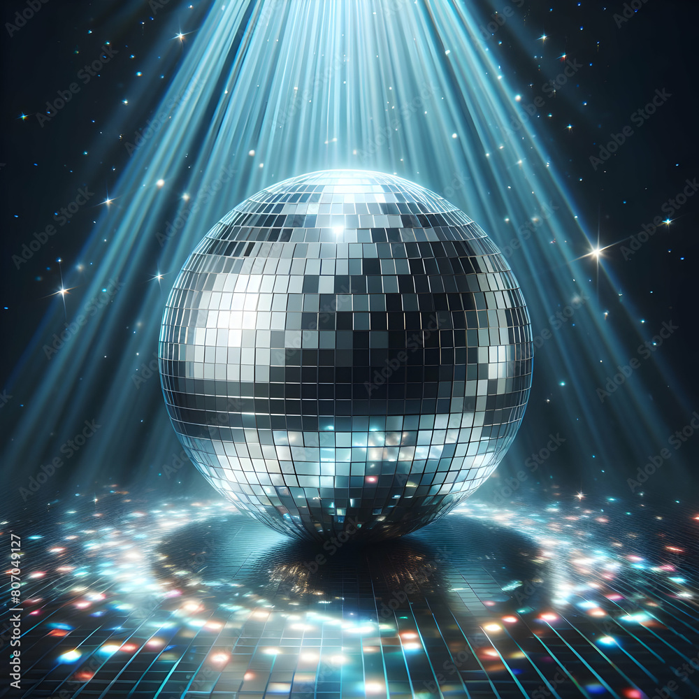 Obraz premium disco ball with lights light, nightclub, discoball, reflection,Ai generated 