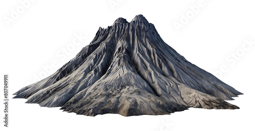 Inactive Volcano Isolated on Transparent Background
 photo