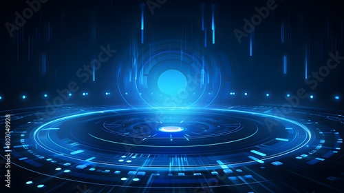  blue Abstract technology background circles digital hi-tech technology design background. concept innovation. vector illustration