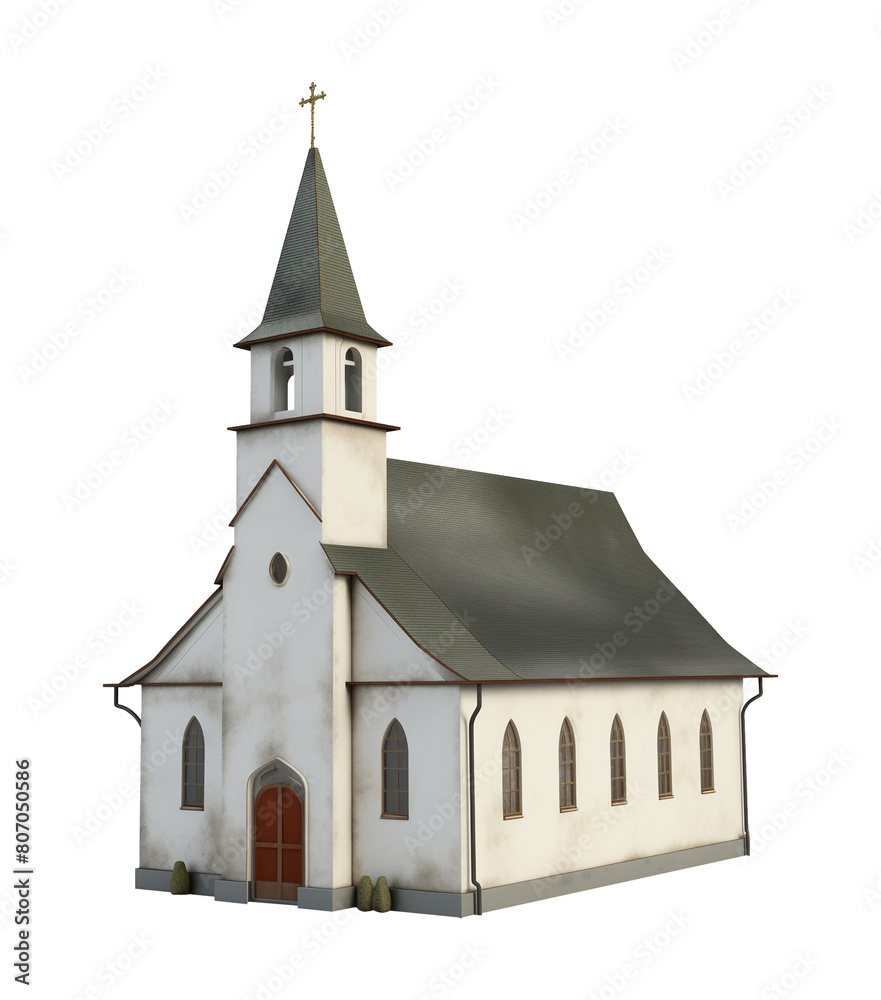 Church Isolated on Transparent Background
