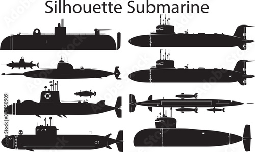 Submarine   Shadowy Silhouette Vector Art Pack