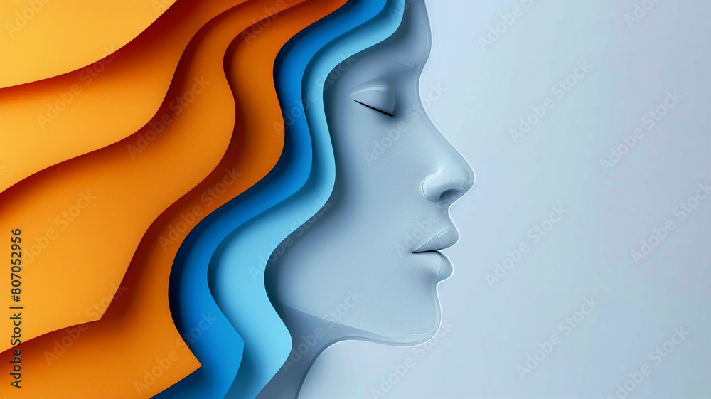 women's face colorful abstract art state of the mind art background HD 3D art