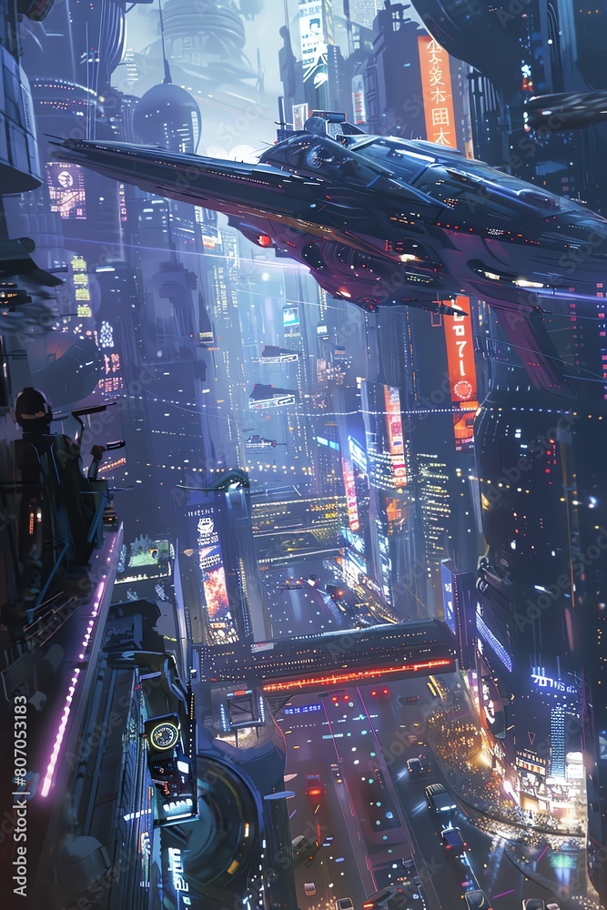 Craft a futuristic scene showcasing advanced technologies, such as sleek hovercraft, holographic displays, and robotic assistants, set against a backdrop of a sprawling metropolis Experiment with unco Craft a futuristic scene showcasing advanced technologies, such as sleek hovercraft, holographic displays, and robotic assistants, set against a backdrop of a sprawling metropolis Experiment with unco
