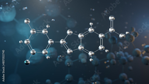 tafamidis molecular structure, 3d model molecule, miscellaneous therapeutic agents, structural chemical formula view from a microscope photo