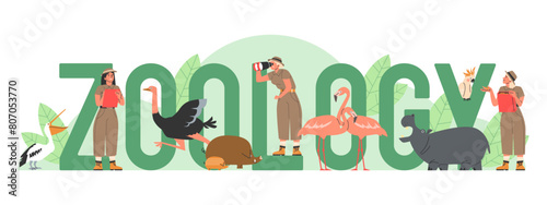 Zoology panorama vector educational banner