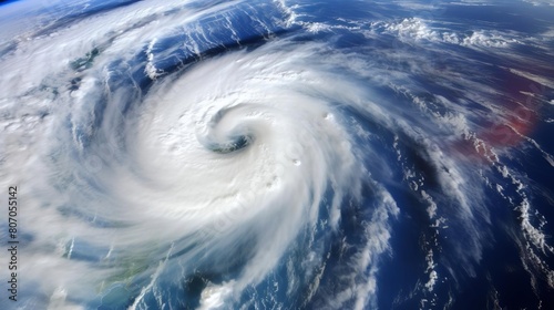 This is a photo of a hurricane. The hurricane is very large and powerful. The hurricane is causing a lot of damage.