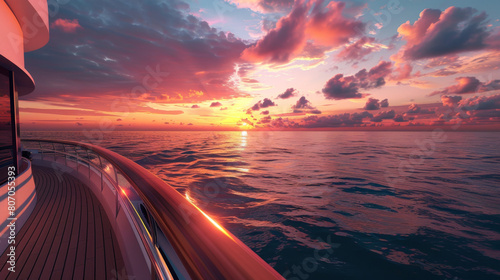 Sunset View from a Cruise Ship Deck 