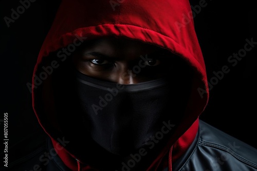 A closeup shot of a black mafia gang leader