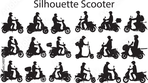 Scooter   Versatile Black Silhouette Vector Series