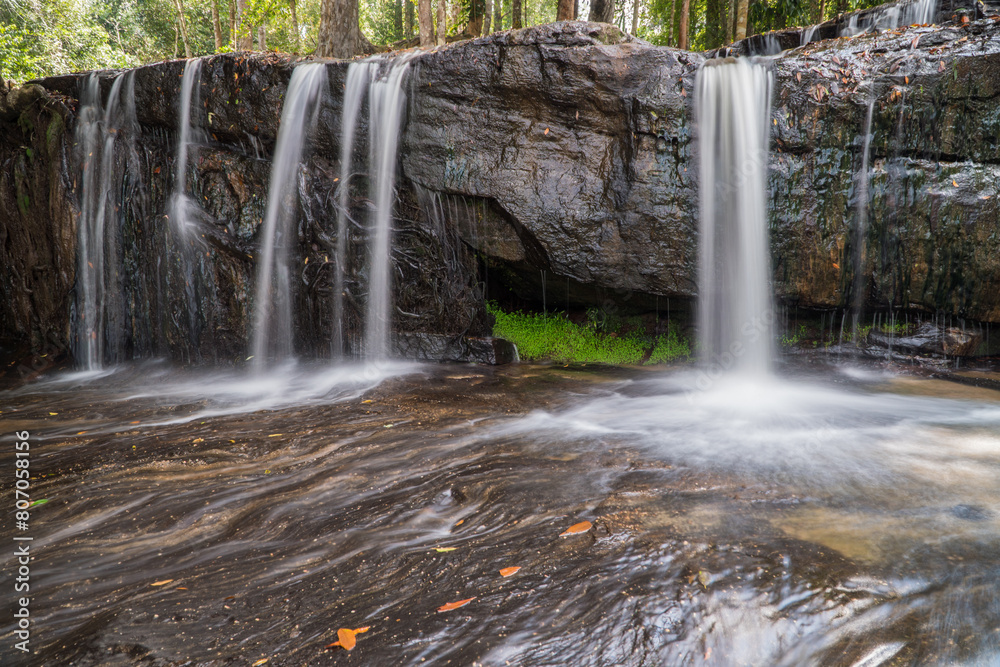 Fototapeta premium Kulen Mountain Waterfall, Cambodia