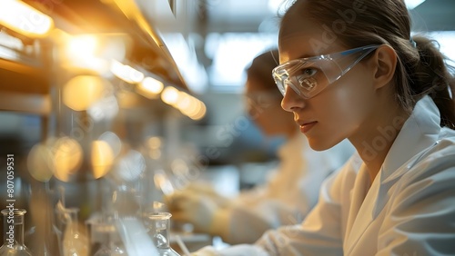 Scientists in research labs studying malaria prevention including vaccines and drug resistance. Concept Malaria Prevention, Vaccine Development, Drug Resistance, Research Labs, Scientists photo