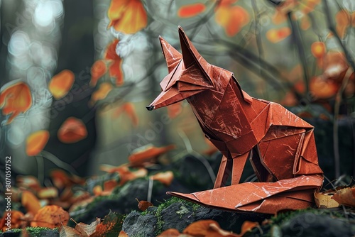 origami fox  photo