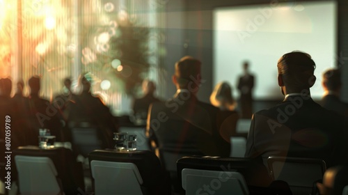 Defocused Image Of Businesspeople Watching A Presentation, Background HD For Designer 