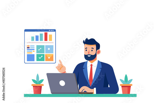Project management strategic plan to manage resources for development working process and schedule task completion concept smart businessman project manager manage multiple project dashboards modern