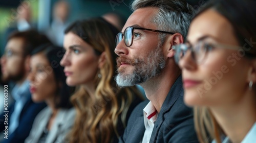 Modern Business Professionals, Both Men And Women, Focus On Their Work During A Conference, Background HD For Designer        