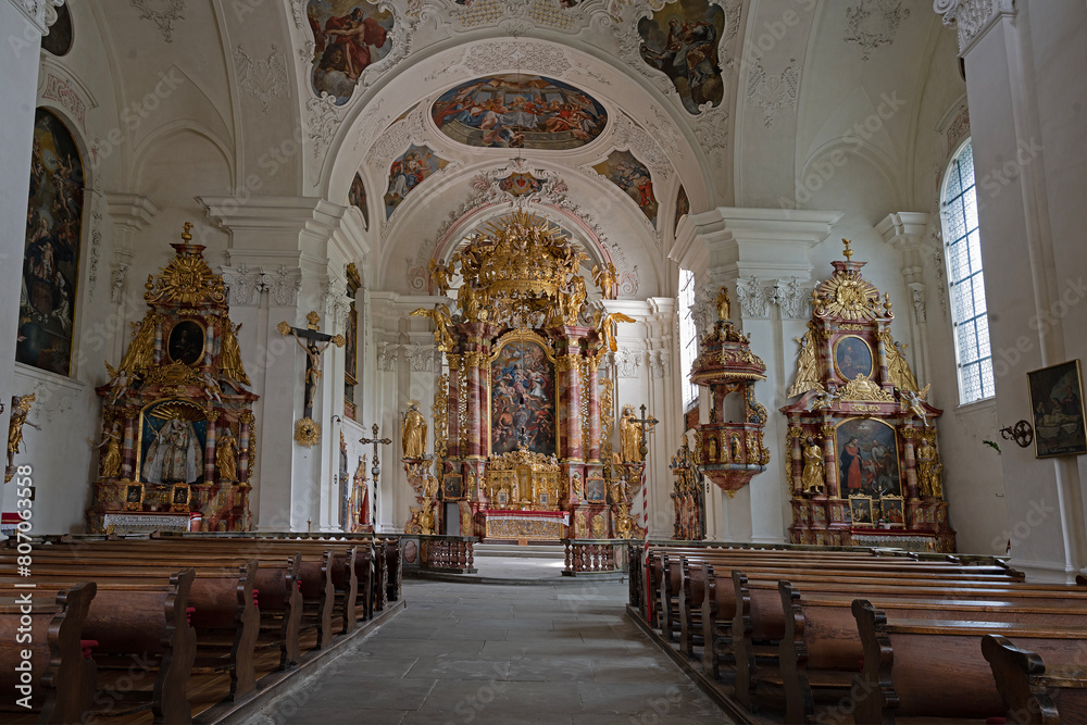 Klosterkirche (Kirchenchiff) Katharinental, Diessenhofen, Kanton Thurgau, Schweiz
