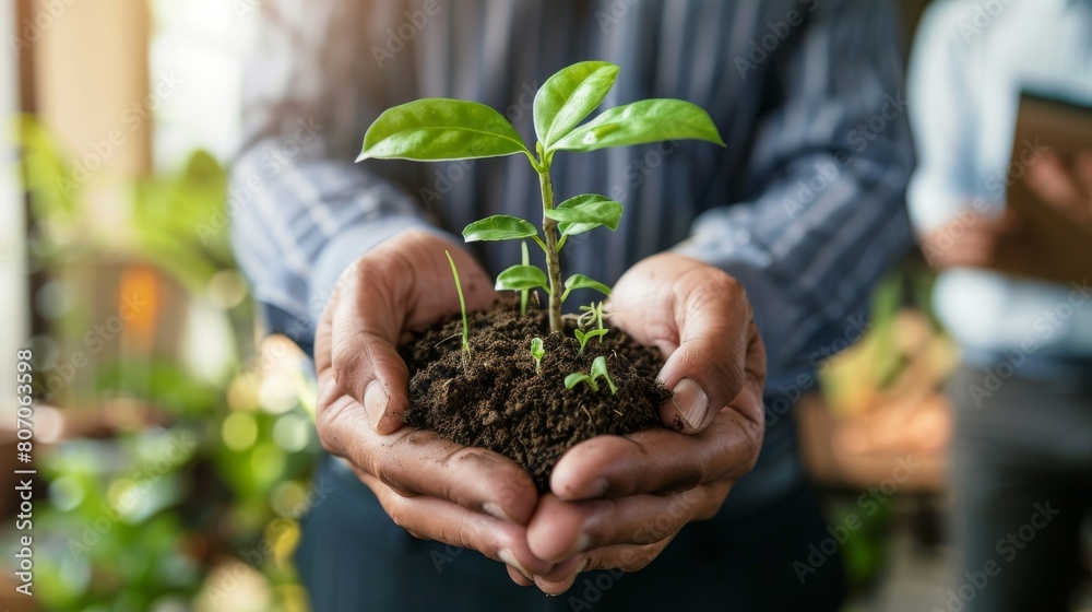 custom made wallpaper toronto digitalA man is holding a small plant in his hands