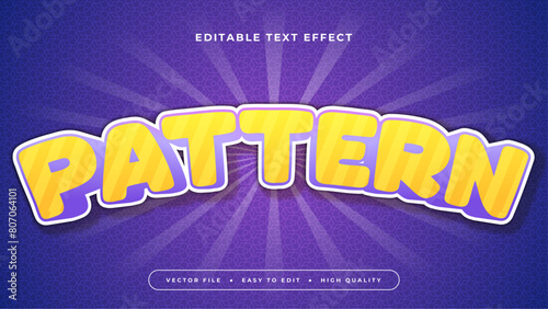 Purple violet white and yellow pattern 3d editable text effect - font style