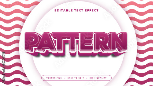 Purple violet and white pattern 3d editable text effect - font style