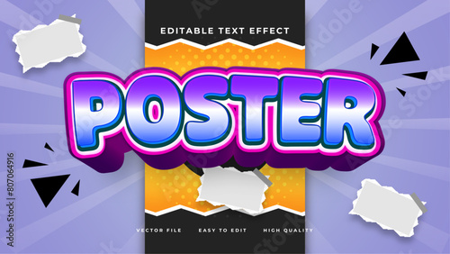 Colorful poster 3d editable text effect - font style