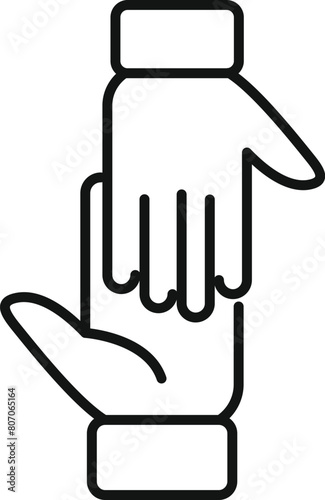 Wallpaper Mural Hand friend support icon outline vector. Hope success. Gesture object Torontodigital.ca