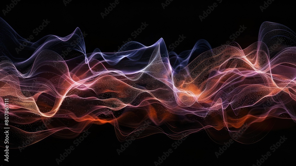 Captivating Dynamics Vibrant Sound Wave Visualization Against Dark Backdrop Creates Dynamic Visual Display
