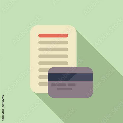 Credit card collateral icon flat vector. Banking service. Online crisis payment