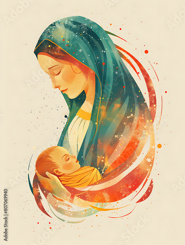 Pregnant Mary, Our Lady Virgin Mary waiting for a baby