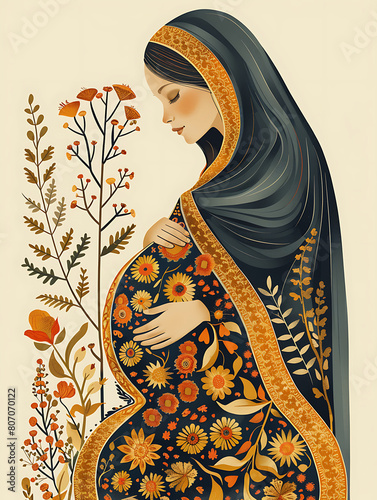Pregnant Mary, Our Lady Virgin Mary waiting for a baby