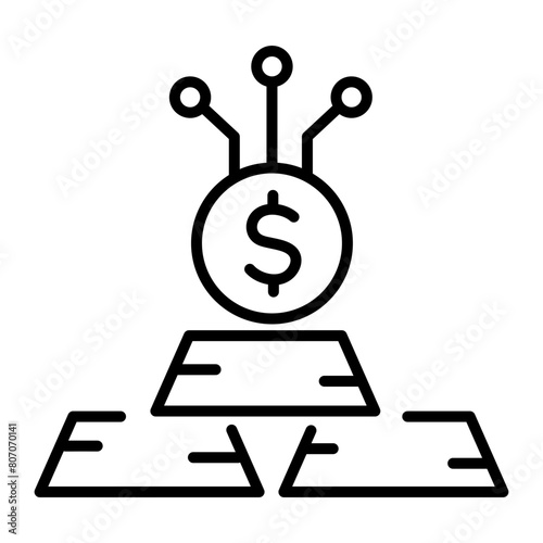 Check out linear icon of gold price 